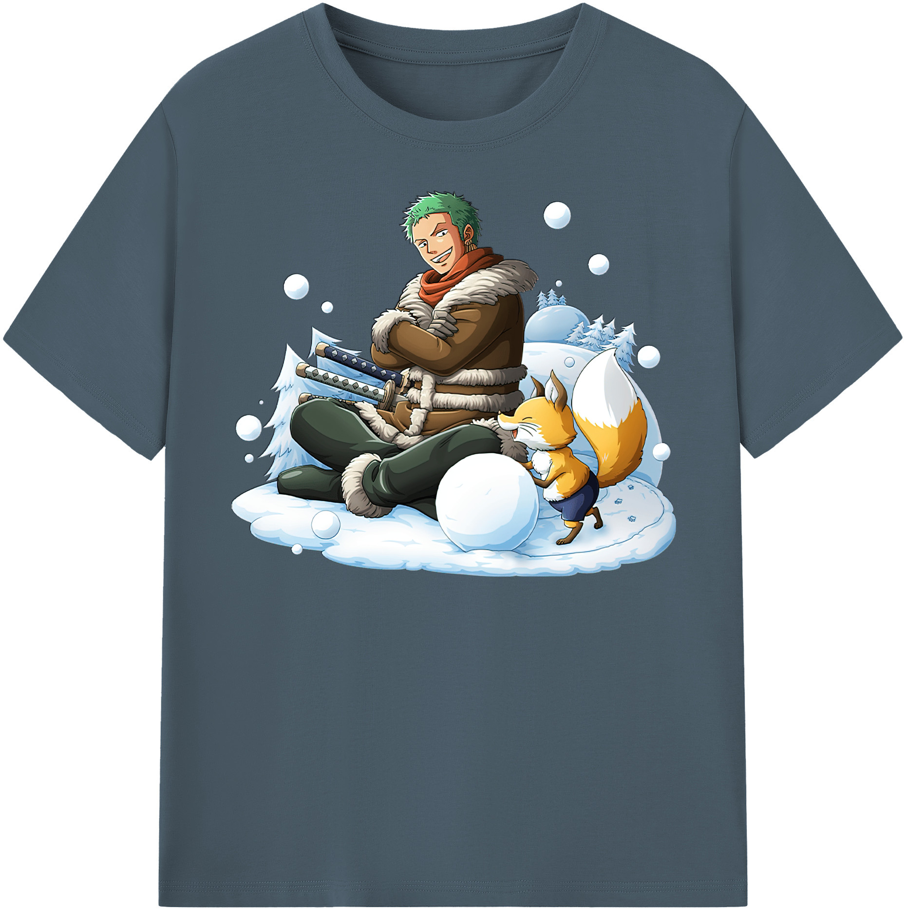 ワンピース ロロノア・ゾロ ONE PIECE Roronoa Zoro 綿100％半袖Tシャツ（フロントプリント）